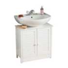 Premier Housewares Bathroom Cabinet Under Sink - White Wood