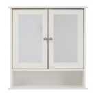 Premier Housewares Bathroom Cabinet Mirrored Doors With Shelf - White