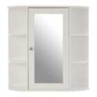 Premier Housewares Bathroom Cabinet, Mirrored Door, 6 Shelves - White