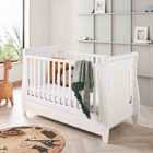 Babymore Stella Drop Side Cot Bed White