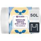 Ocado Medium Swing Bin Liner Tie Handles 50L 30 per pack