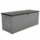 Charles Bentley 390L Grey and Black Large Outdoor Plastic Storage Box