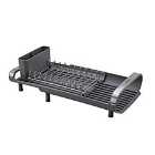Tramontina Compact Stainless Steel Dish Drainer Rack with Cutlery Holder - Graphite