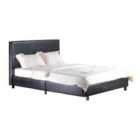Fusion PU Faux Leather Small Double Bed Black