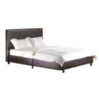 Fusion PU Faux Leather Small Double Bed Brown