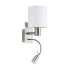 Pasteri White Fabric Wall Light with Reading Lamp