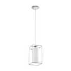 Loncino White Satin Glass Caged Pendant