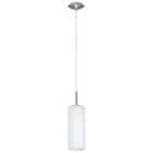 Troy Slim Cylindrical White Painted Glass Pendant
