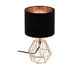 Carlton Geometric Copper and Black Fabric Table Lamp