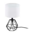 Carlton Geometric Black and White Fabric Table Lamp