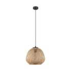 Rounded Natural Wood Rattan Pendant