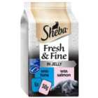 Sheba Fresh & Fine Wet Cat Food Pouches Tuna & Salmon in Jelly 6 x 50g