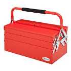 DURHAND 45cm Metal Cantilever Toolbox 3 Tier 5 Tray Storage Organizer w/ Carry Handle