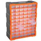DURHAND 60 Drawers Parts Organiser Wall Mount Storage Cabinet Tools Clear