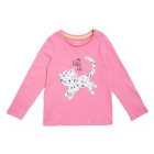 M&S Pure Cotton Leopard Top, 2-7 Years, Pink