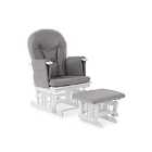 Obaby Reclining Glider Chair and Stool Grey