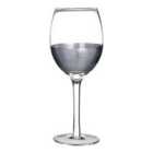 Premier Housewares Set of 4 Small Wine Glasses - Silver Crosshatched Design