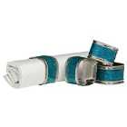 Premier Housewares Set of 4 Napkin Rings - Turquoise Glitter/Nickel Plated