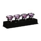 Premier Housewares Set of 4 Napkin Rings - Purple Diamante/Chrome Finish