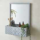 Purity Geo Tile Rectangle Wall Mirror with Shelf