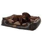 Bunty X-Large Tuscan Faux Leather Bed - Brown
