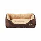 Bunty Deluxe Medium Soft Dog Bed - Brown