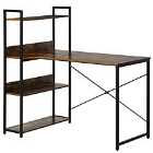 Zennor Altitude Shelf Desk - Black/Brown