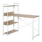 Zennor Altitude Shelf Desk - White/Brown