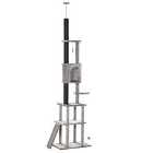 PawHut Floor to Ceiling Cat Tree and Activity Center with Double Condo - Grey