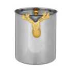 Stainless Steel, Gold Finish Stag Ice Bucket - Silver