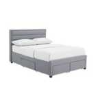 Paisley 4 Drawer Linen Fabric Double Bed Grey