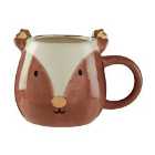 Reindeer Mug, Porcelain - Brown