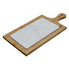 White Marble & Bamboo Cheese Board - Natural
