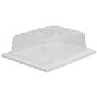 Rectangular Marble Cheese Board with a Clear Plastic Lid - White