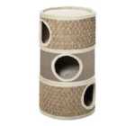 PawHut Cat Scratching Barrel Tower w/ Sisal and Seaweed Rope