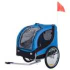 PawHut Pet Bike Fold Stroller W/ Double Wheel and Removable Cover - Black & Blue