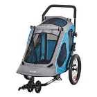 PawHut 2-IN-1 Dog Bike Trailer and Pet Carrier W/ Reflector- Blue