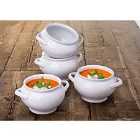 The Waterside 4 Deep Soup Bowls with Handles - White