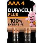 Duracell Plus AAA Batteries - 4 Pack