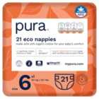 Pura Eco Nappies, Size 6 (15kg+) 21 per pack