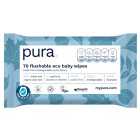 Pura Flushable Eco Baby Wipes 70 per pack
