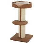 PawHut 2-Tier Cat Resting Tree w/ Top Basket, Cushion and Sisal Post - Brown