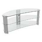 Jelly Bean 120cm Clear Glass Curved TV Stand