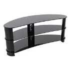 Jelly Bean 120cm Black Glass Curved TV Stand