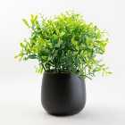Artificial Bush in Black Plant Pot