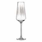 Premier Housewares Set of 4 Hand Blown Champagne Glasses - Gold Lines Design