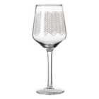 Premier Housewares Set of 4 Hand Blown Wine Glasses - Gold Waves Design