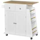 Kitchen Island Storage Cabinet w/ Wood Top