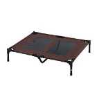 PawHut Large Elevated Pet Cot Portable Sleeping Bed for Indoor/Outdoor - Brown