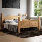 Corona Pine King Size Bed High Foot End